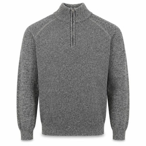 George Mens Grey Mock Neck Cotton Pullover Jumper Size S Long Sleeve
