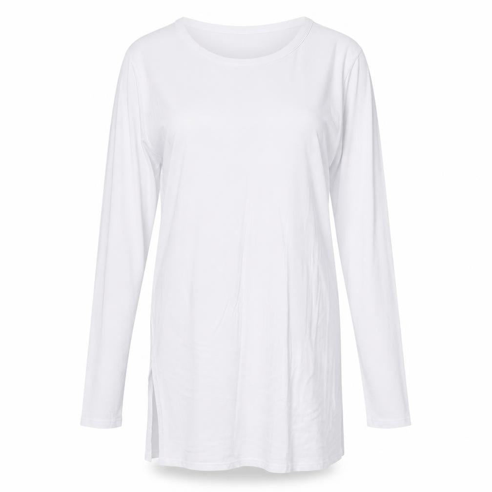 Front view of Missguided women’s white viscose basic t-shirt, size UK 6, round neck - open back
