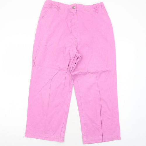 Chatham Womens Pink Cotton Trousers Size 14 Regular Zip