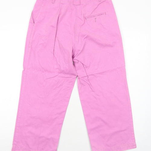 Chatham Womens Pink Cotton Trousers Size 14 Regular Zip