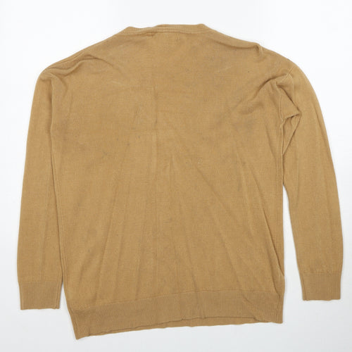 FOREVER 21 Womens Beige V-Neck Acrylic Pullover Jumper Size S Pullover