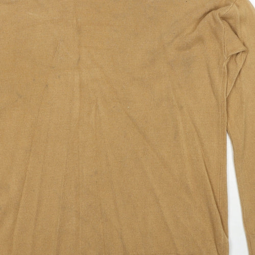 FOREVER 21 Womens Beige V-Neck Acrylic Pullover Jumper Size S Pullover