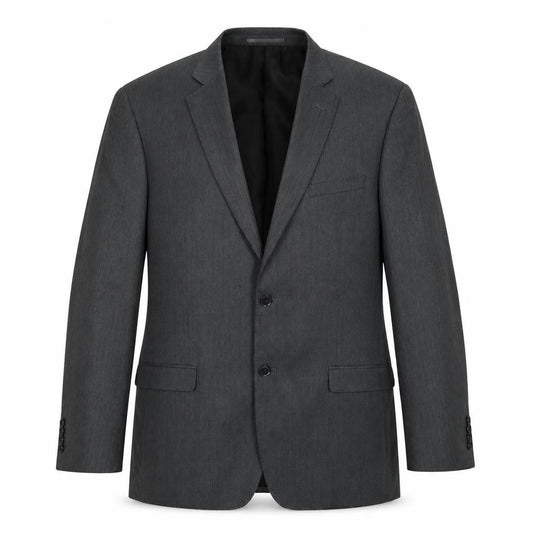 Front view of Charlton Grey men’s grey polyester jacket suit jacket, size 42, regular