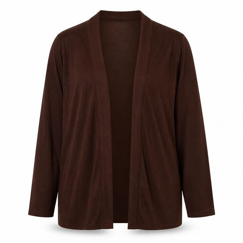 La Femme Womens Brown V-Neck Polyester Cardigan Jumper Size L Pullover