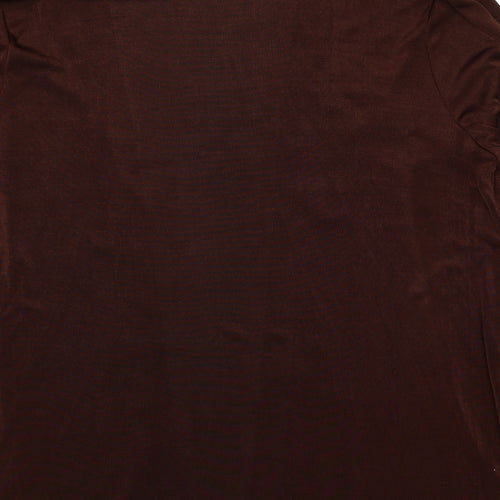 La Femme Womens Brown V-Neck Polyester Cardigan Jumper Size L Pullover