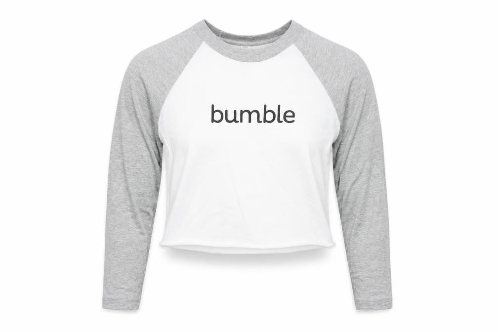 American Apparel Womens White Colourblock Cotton Cropped T-Shirt Size XS Round Neck - Bumble Size XS-S