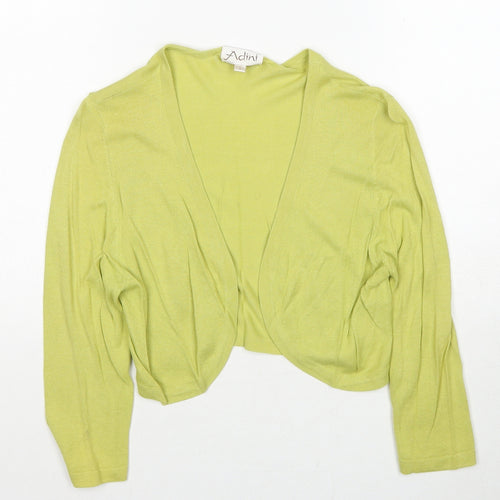 Adini Womens Green Square Neck Bamboo Pullover Jumper Size S Pullover