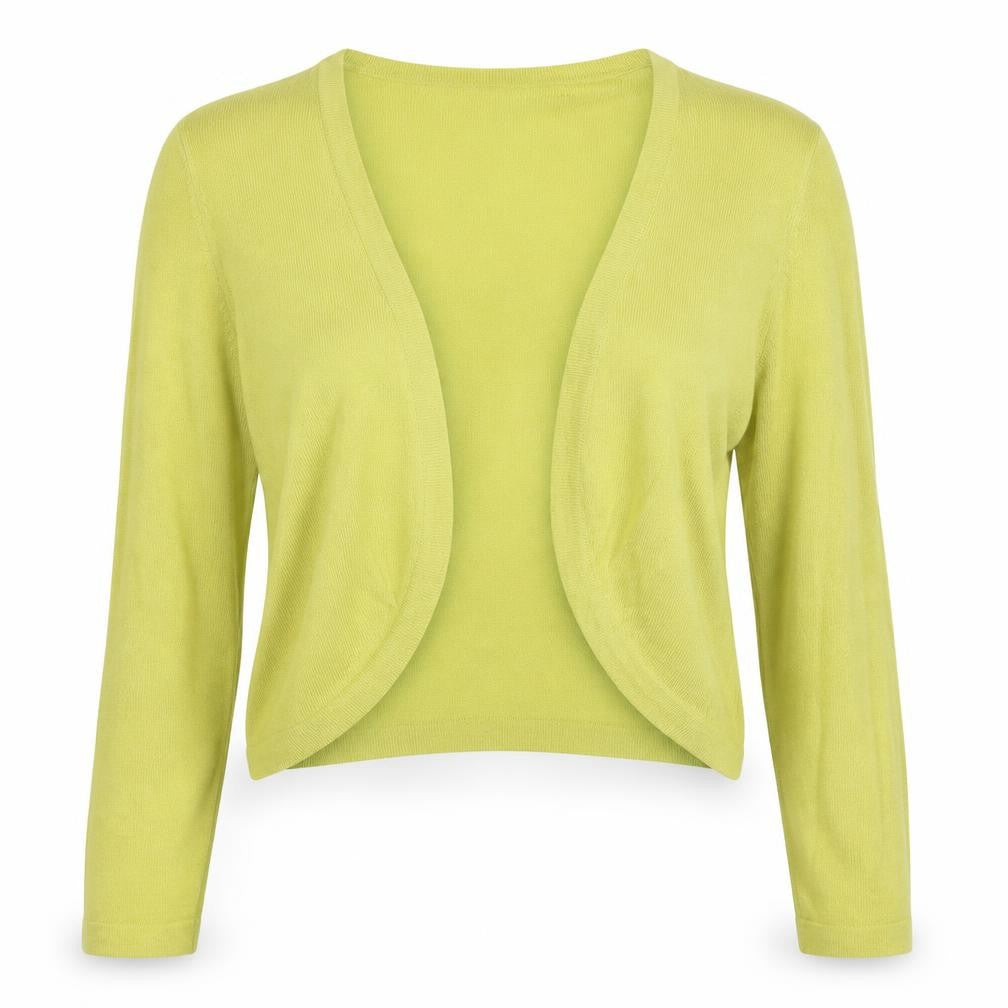 Front view of Adini women’s green square neck bamboo jumper, size S, pullover