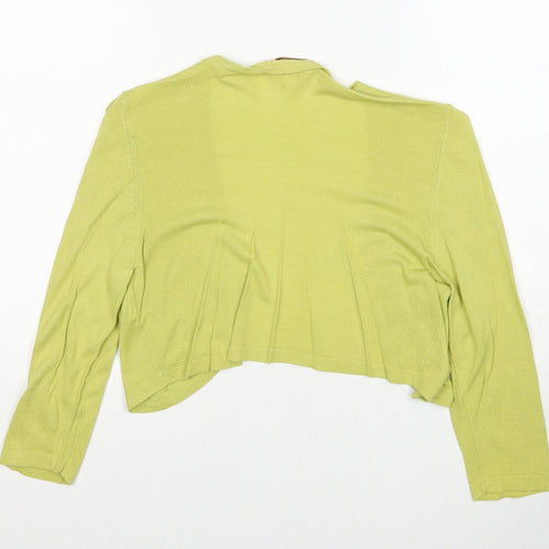 Adini Womens Green Square Neck Bamboo Pullover Jumper Size S Pullover