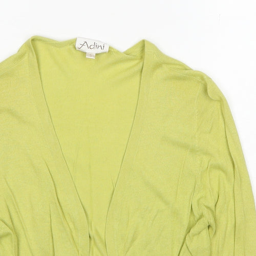 Adini Womens Green Square Neck Bamboo Pullover Jumper Size S Pullover