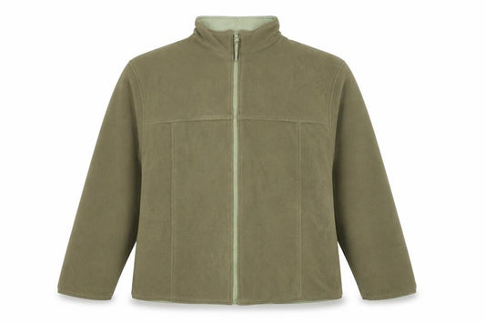 Front view of Bonmarché women’s green jacket, size L, zip