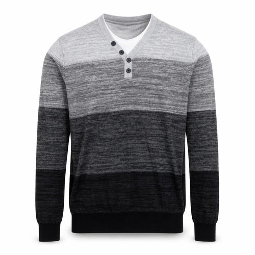 George Mens Grey V-Neck Striped Cotton Pullover Jumper Size S Long Sleeve