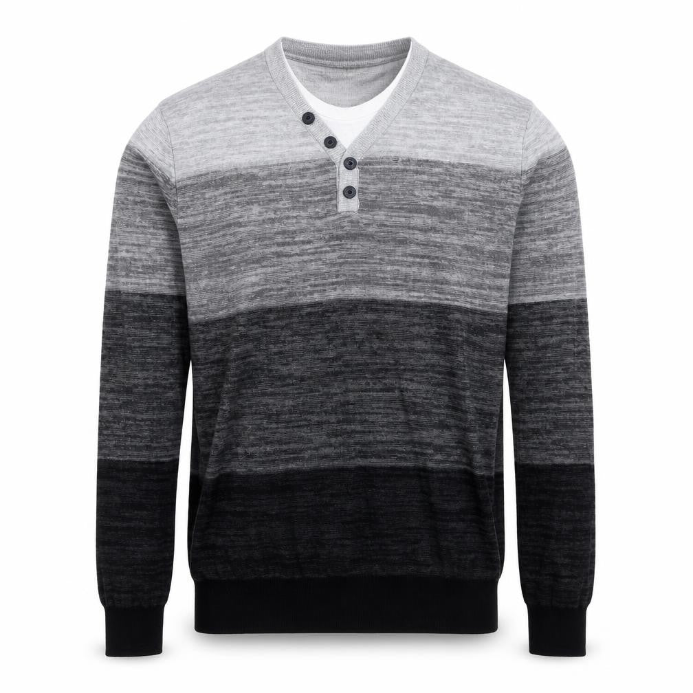 George Mens Grey V-Neck Striped Cotton Pullover Jumper Size S Long Sleeve