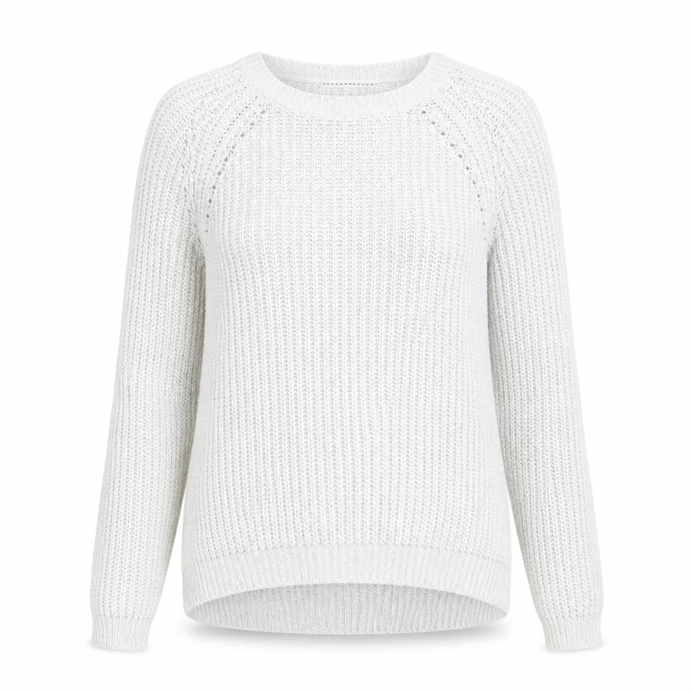 Papaya Womens Ivory Boat Neck Acrylic Pullover Jumper Size S