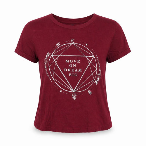 Divided Womens Purple Viscose Basic T-Shirt Size XS Round Neck - Move On Dream Big