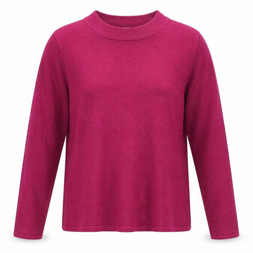 Marks and Spencer Womens Purple Round Neck Herringbone Acrylic Pullover Jumper Size 16