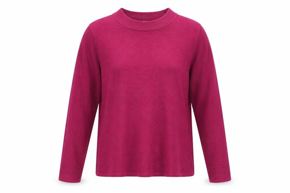 Marks and Spencer Womens Purple Round Neck Herringbone Acrylic Pullover Jumper Size 16