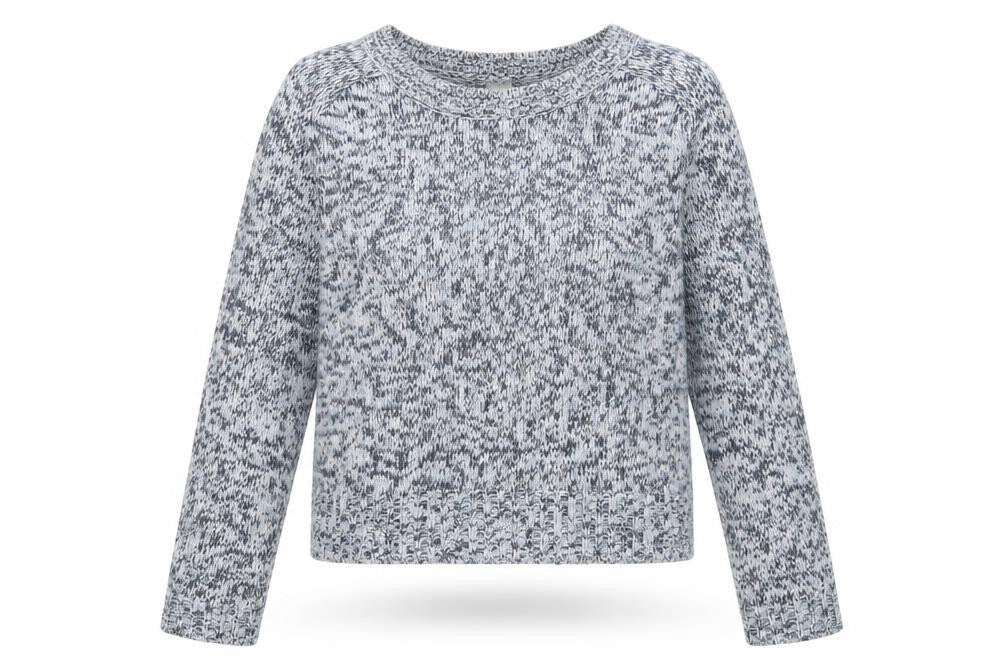 Front view of Divided women’s blue round neck acrylic jumper, size S