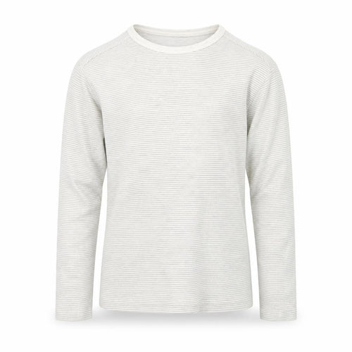 Marks and Spencer Girls Grey Striped Cotton Basic T-Shirt Size 7-8 Years Round Neck Pullover