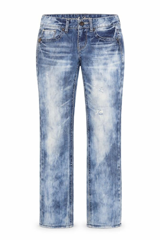 Original Shane Womens Blue Cotton Straight Jeans Size 26 in Regular Zip