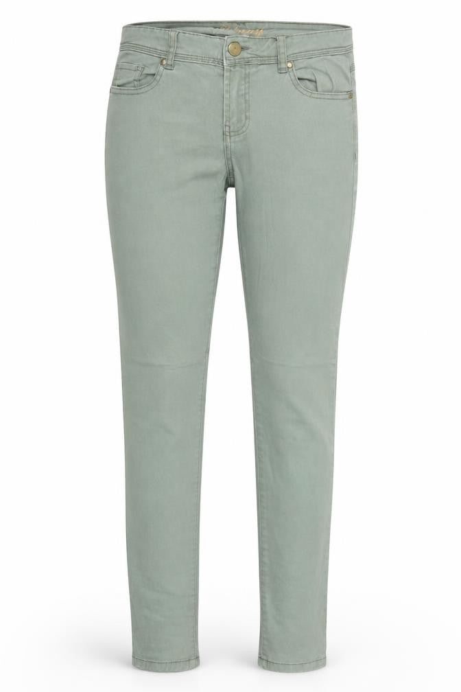 Denim & Co. Womens Green Cotton Skinny Jeans Size 10 Regular Zip