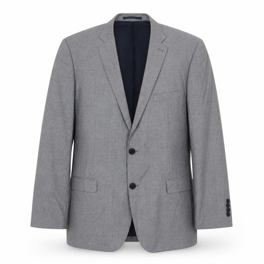 Front view of Tailor & Cutter men’s grey polyester jacket suit jacket, size 44, regular