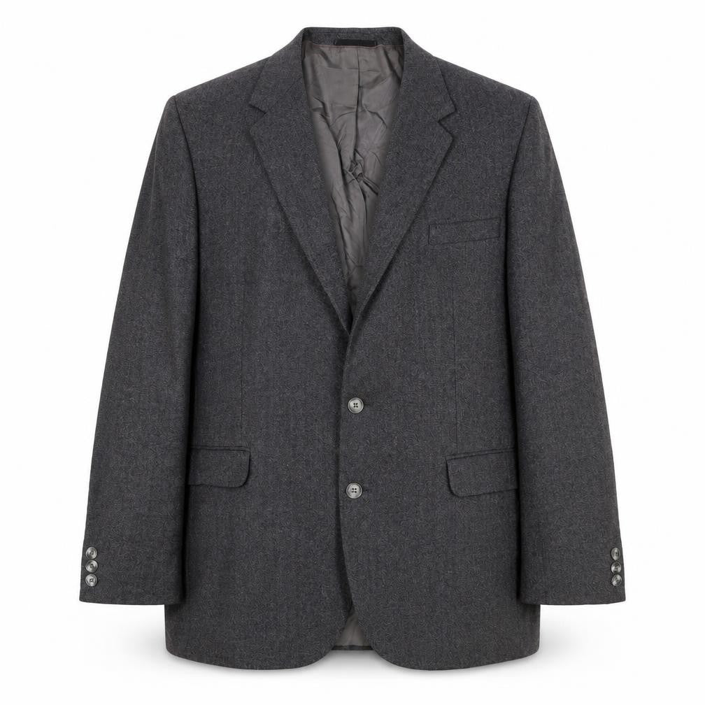 Front view of Dunn & Co men’s grey wool jacket suit jacket, size 42, regular