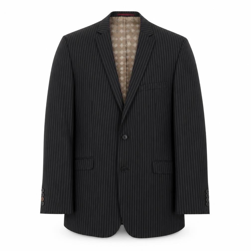 Limehaus Mens Black Striped Polyester Jacket Suit Jacket Size 44 Regular