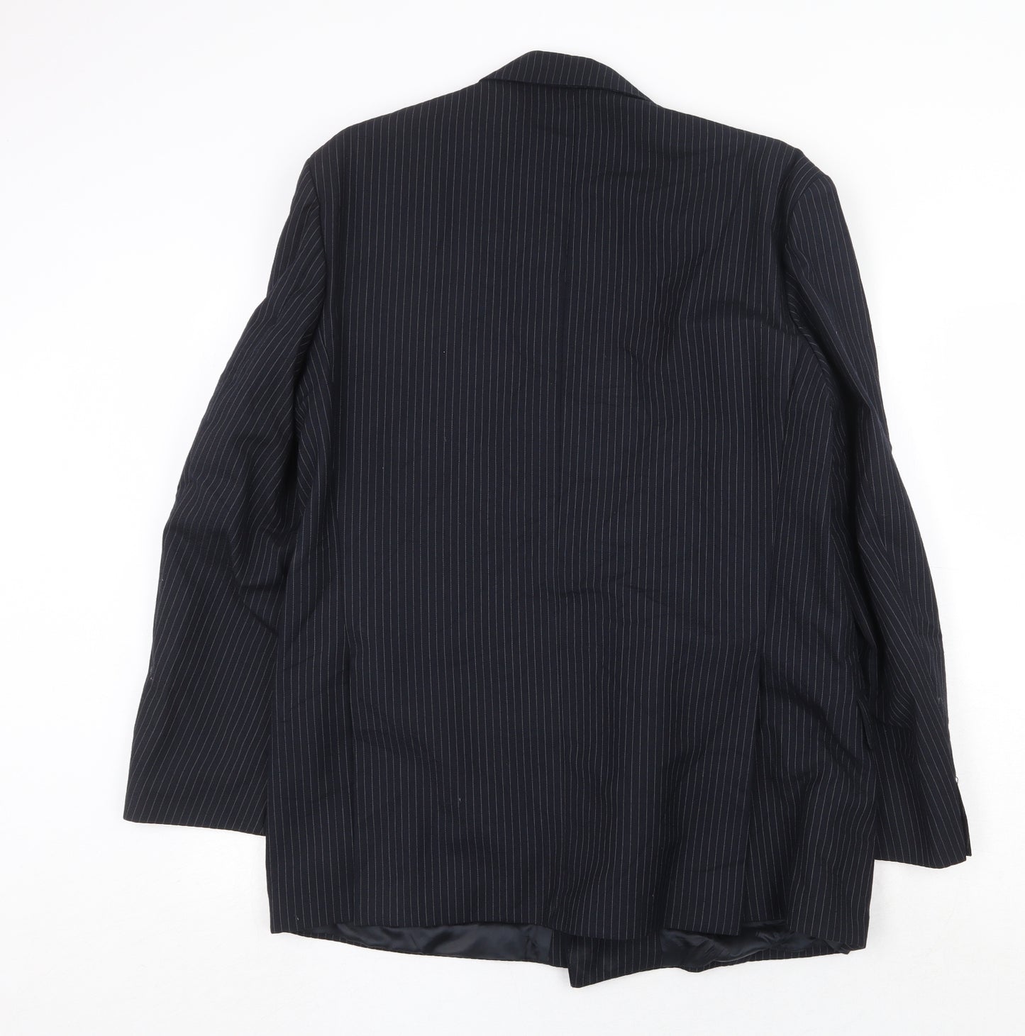 James Barry Mens Blue Striped Wool Jacket Suit Jacket Size 42 Regular
