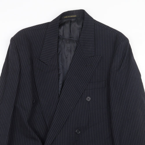 James Barry Mens Blue Striped Wool Jacket Suit Jacket Size 42 Regular