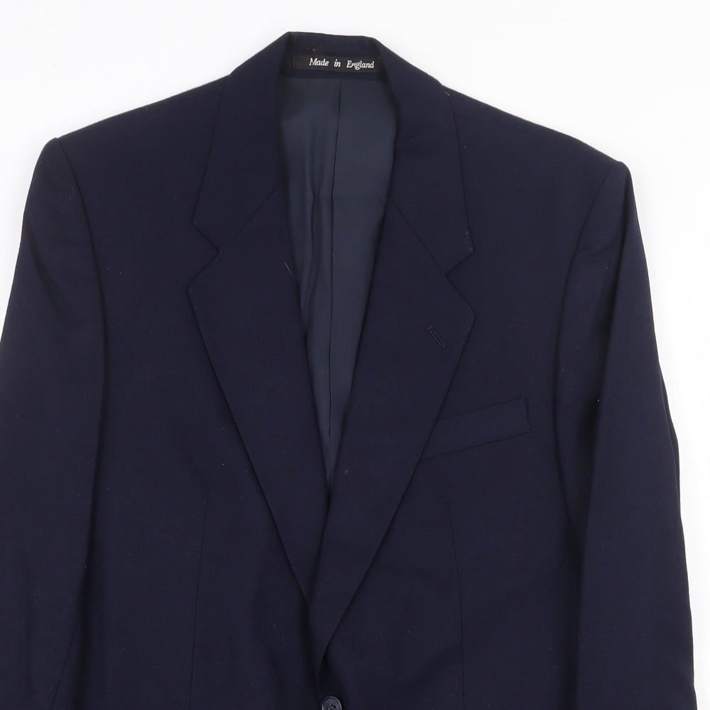 The Label Mens Blue Wool Jacket Suit Jacket Size 40 Regular