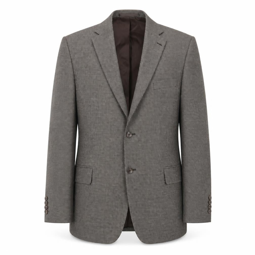 Front view of Marks & Spencer men’s grey polyester jacket suit jacket, size 44, regular