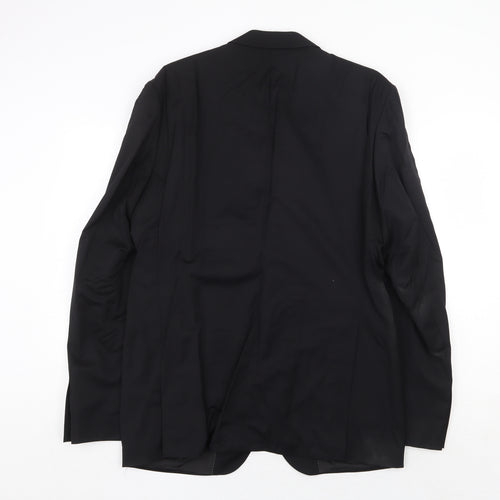 ROY ROBSON Mens Black Wool Jacket Suit Jacket Size 50 Regular