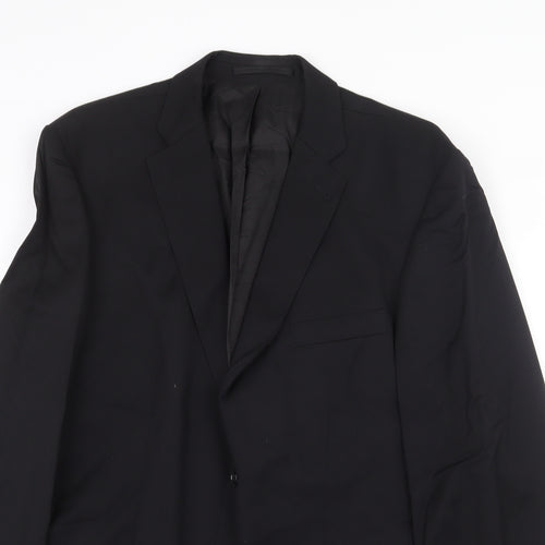 ROY ROBSON Mens Black Wool Jacket Suit Jacket Size 50 Regular
