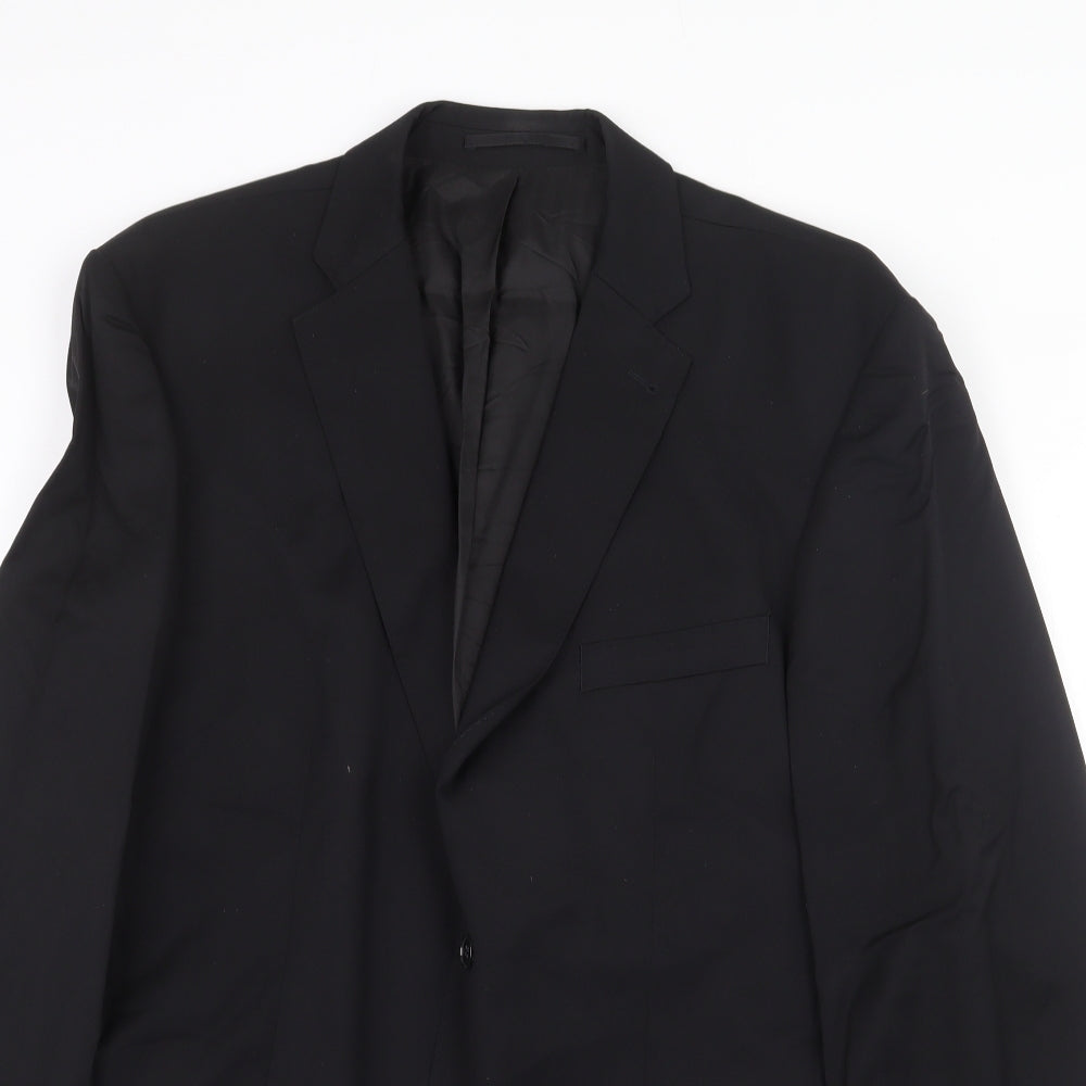 ROY ROBSON Mens Black Wool Jacket Suit Jacket Size 50 Regular
