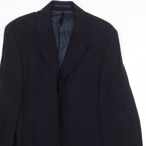 Blazer Mens Blue Wool Jacket Suit Jacket Size 38 Regular