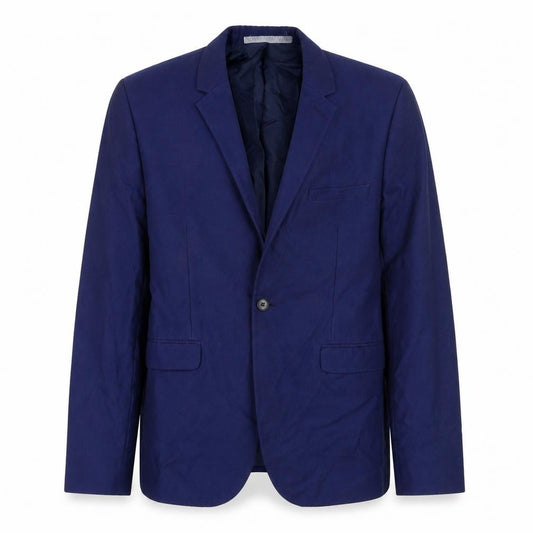 Front view of Burton men’s blue polyester jacket blazer, size 40, regular