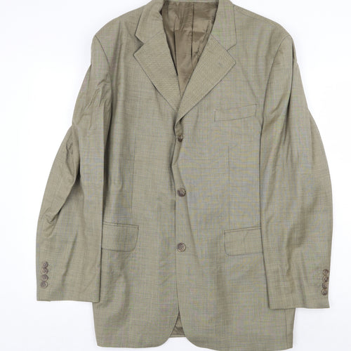 Rochas Mens Green Wool Jacket Suit Jacket Size 42 Regular