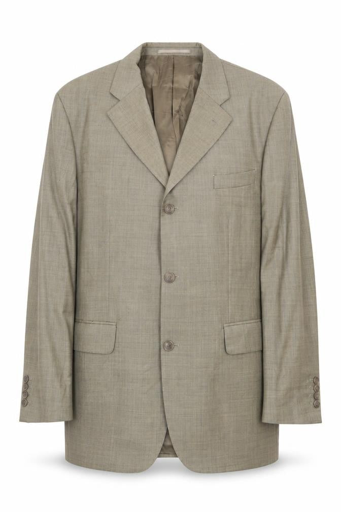 Front view of Rochas men’s green wool jacket suit jacket, size 42, regular