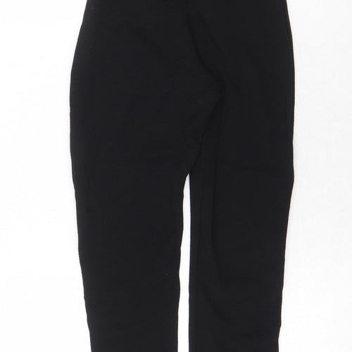Boohoo Womens Black Polyester Trousers Size 10 Regular Tie - High Waist