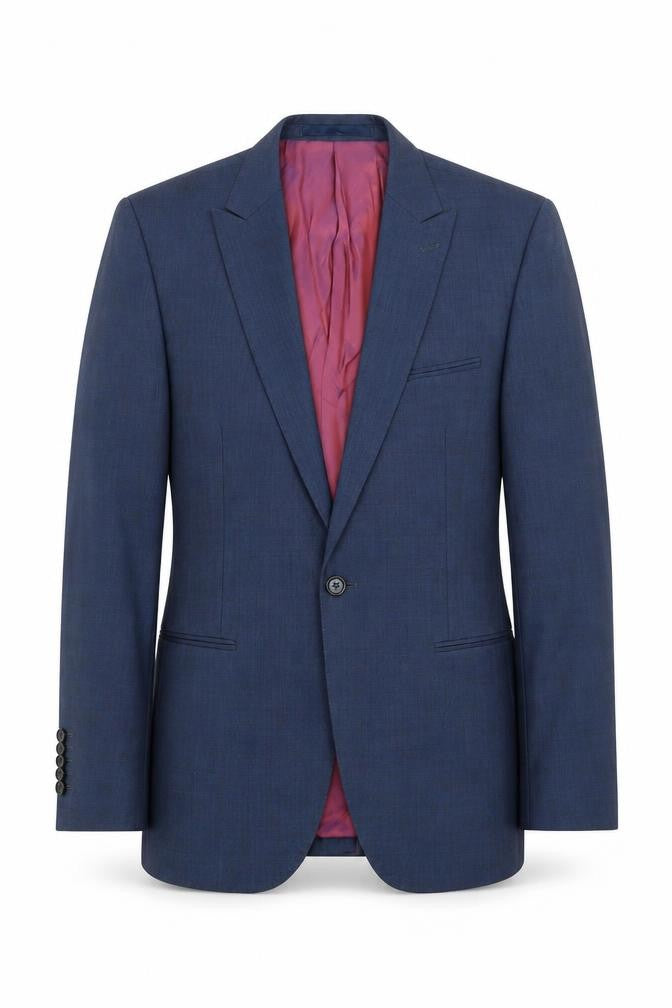 Cedar Wood State Mens Blue Wool Jacket Suit Jacket Size 38 Regular - 5 button sleeve