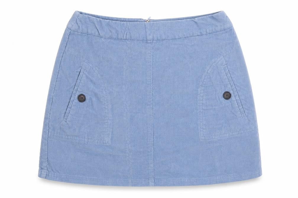 Cooperative Womens Blue Cotton A-Line Skirt Size S Zip