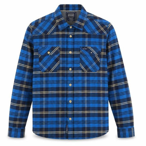 Ambrose Mens Blue Plaid Cotton Button-Up Size M Collared Button