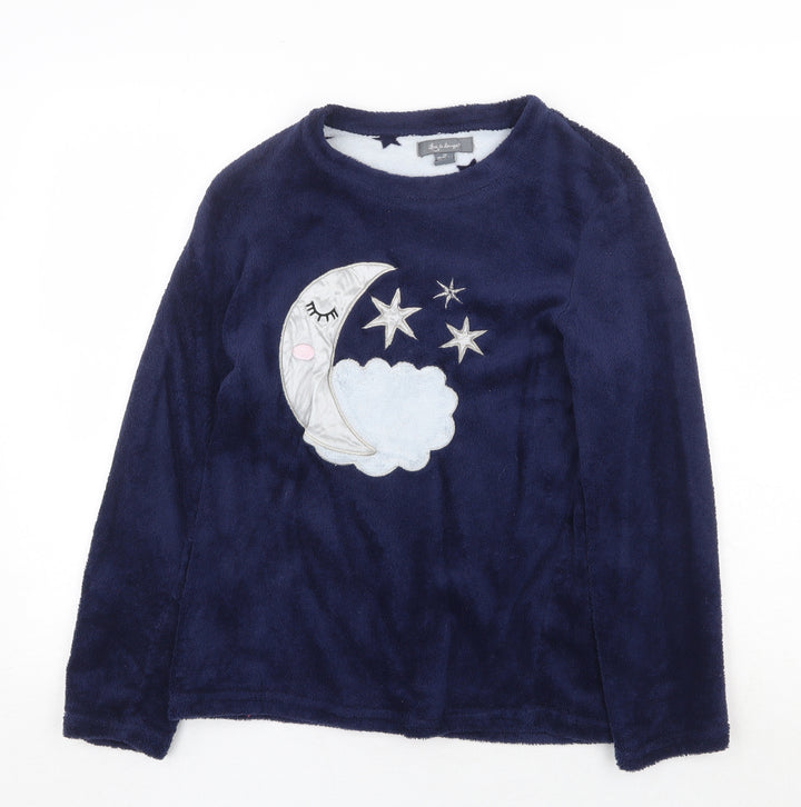 Love to Lounge Womens Blue Geometric Polyester Top Pyjama Top Size XS - Moon and Stars