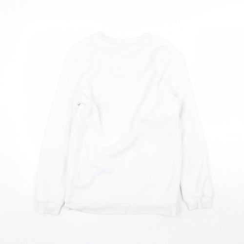 Disney Womens White Polyester Pullover Sweatshirt Size S Pullover