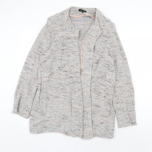 New Look Womens Grey Round Neck Polyester Cardigan Jumper Size 16 - Open