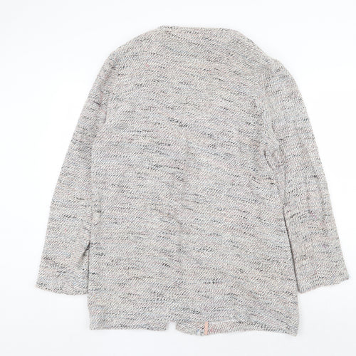 New Look Womens Grey Round Neck Polyester Cardigan Jumper Size 16 - Open