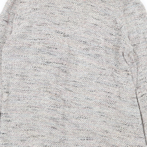 New Look Womens Grey Round Neck Polyester Cardigan Jumper Size 16 - Open