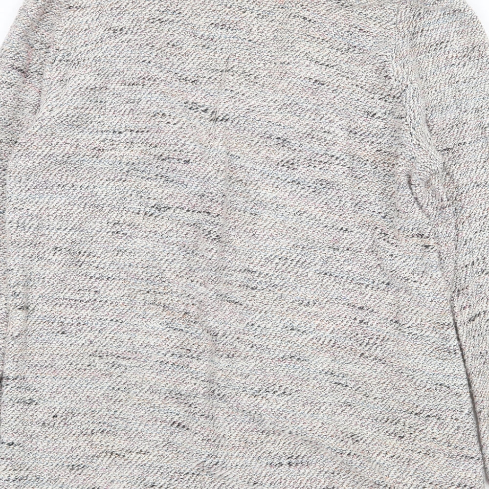 New Look Womens Grey Round Neck Polyester Cardigan Jumper Size 16 - Open