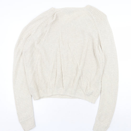 Topshop Womens Ivory Round Neck Acrylic Pullover Jumper Size 14